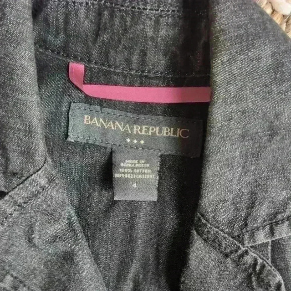 Banana Republic Black Cotton Denim Jacket - Picture 3 of 8